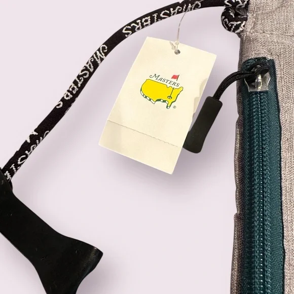 NWT Official Masters Navy and Gray Cinch Bag with Yellow Accent - Picture 4 of 9